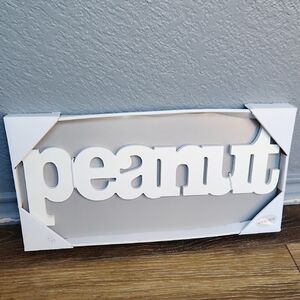 NWT Target Peanut White Wood Sign